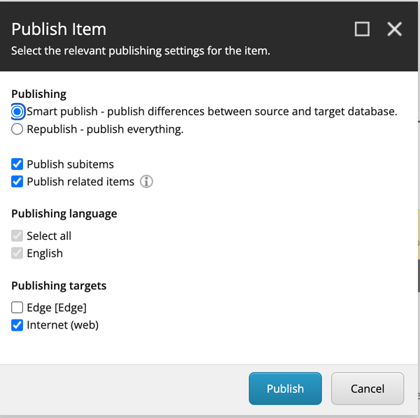 Publish item block